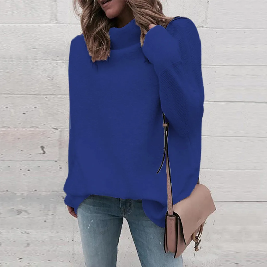 Long Sleeve Autumn Winter Sweater Women White Knitted Sweaters Pullover Jumper Fashion 2019 Turtleneck Female | Женская одежда