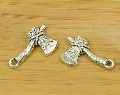 

Charm for making jewelry 10pcs 22x13mm antique silver color ax charms