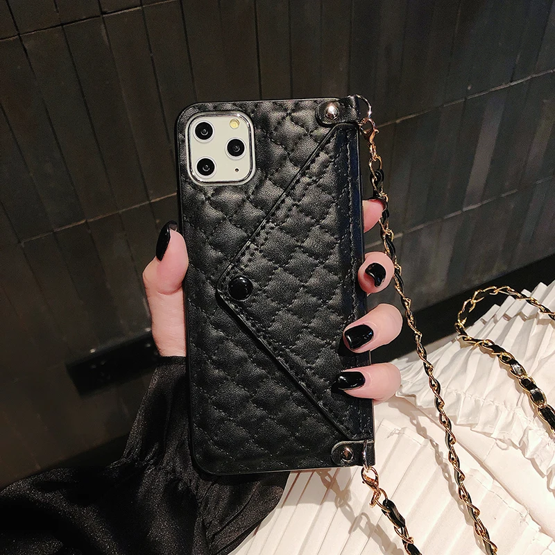 Crossbody Wallet Case for iPhone SE 2020 11 Pro Max X Xs Max XR Hidden Card Holder Case for iPhone 8 7 6 6S Plus With Strap