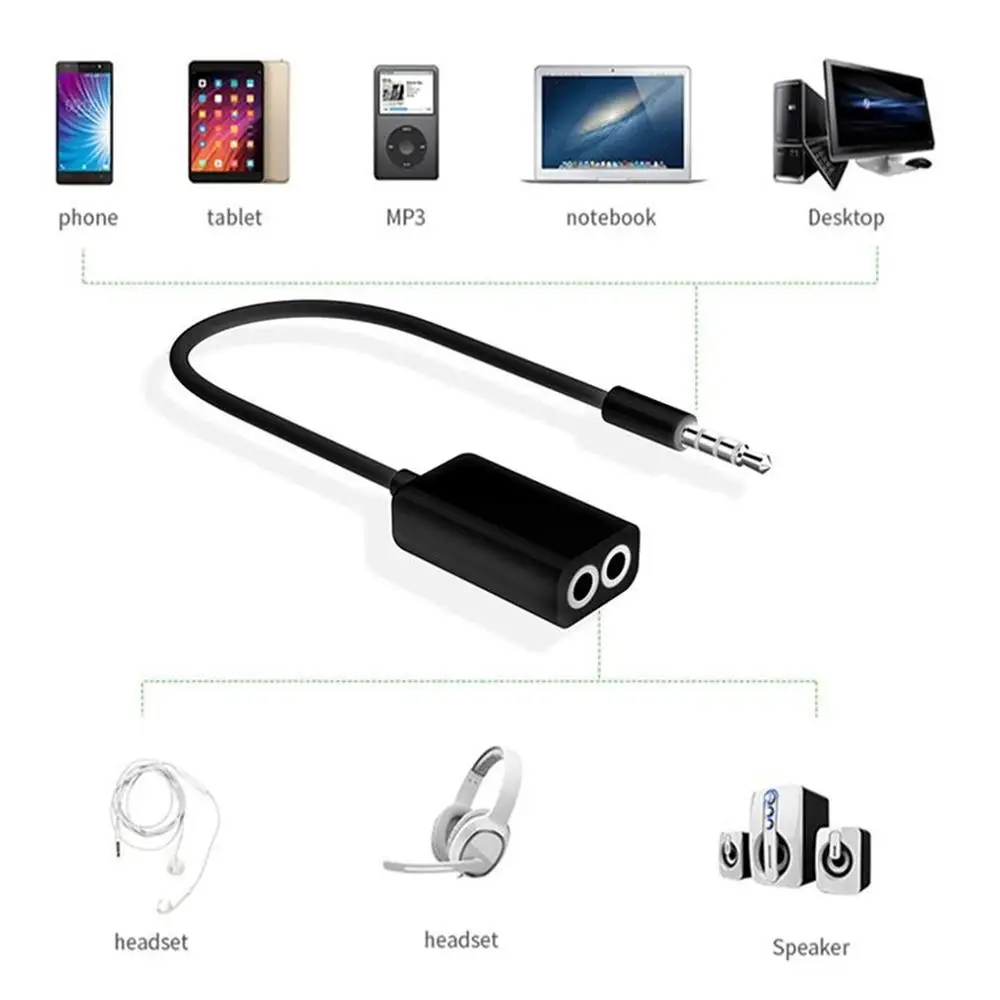 3 5 мм двойной разветвитель наушников кабель Шнур адаптер разъем аудио аксессуары