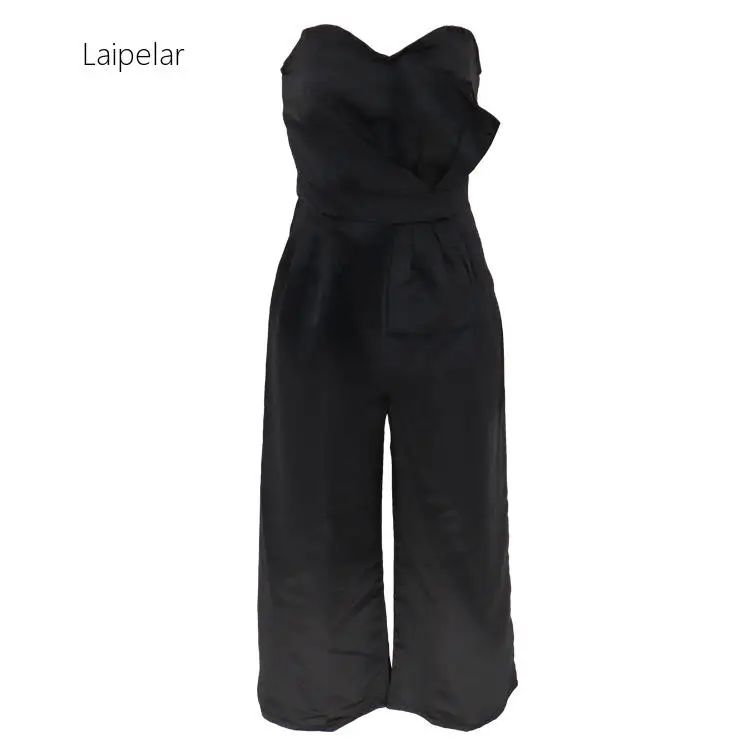 

Solid Color Lace Bow Fashion Women Jumpsuits 2020 Grace Party Outfits Sleeveless Wrapped Chest High Waist Lady Jumpsuits