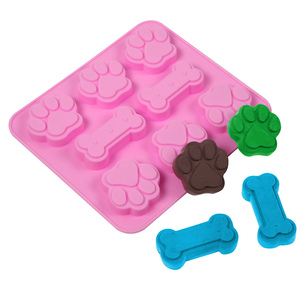 Силиконовая форма в виде кошачьей лапы и собаки фотография торта мороженое |