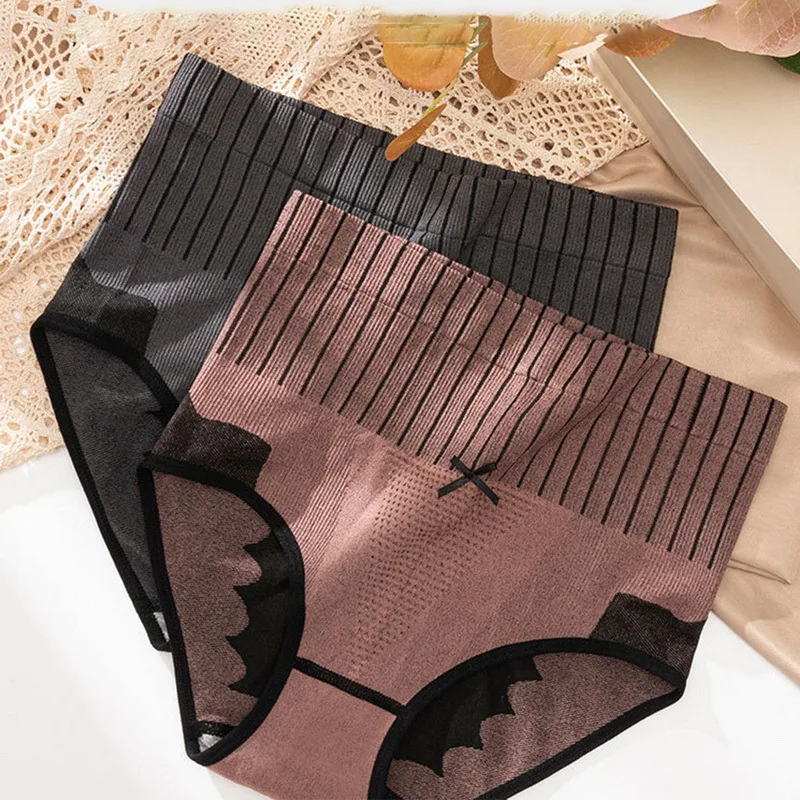 

2021 Briefs for Women Fashion Sexy Woman Panties Solid Seamless Underpants Panties High Waist Women Cotton Underwear Girl