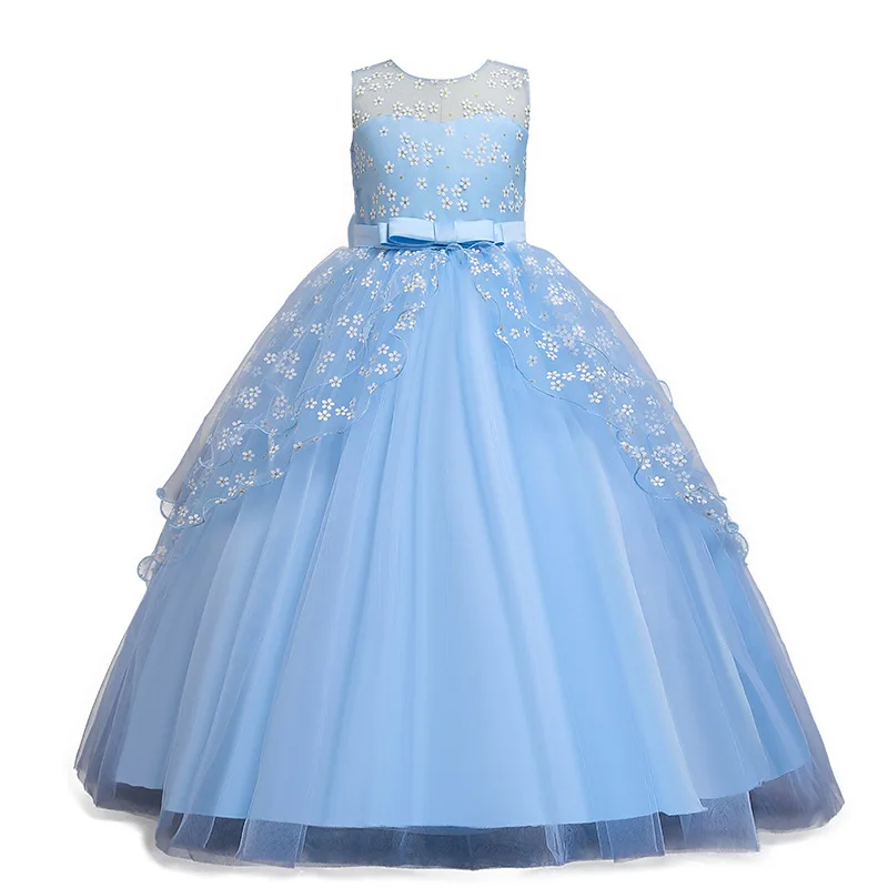Popodion New Children's Dress Bowknot Little Trailing Flower Girl Princess Dress CHD20451