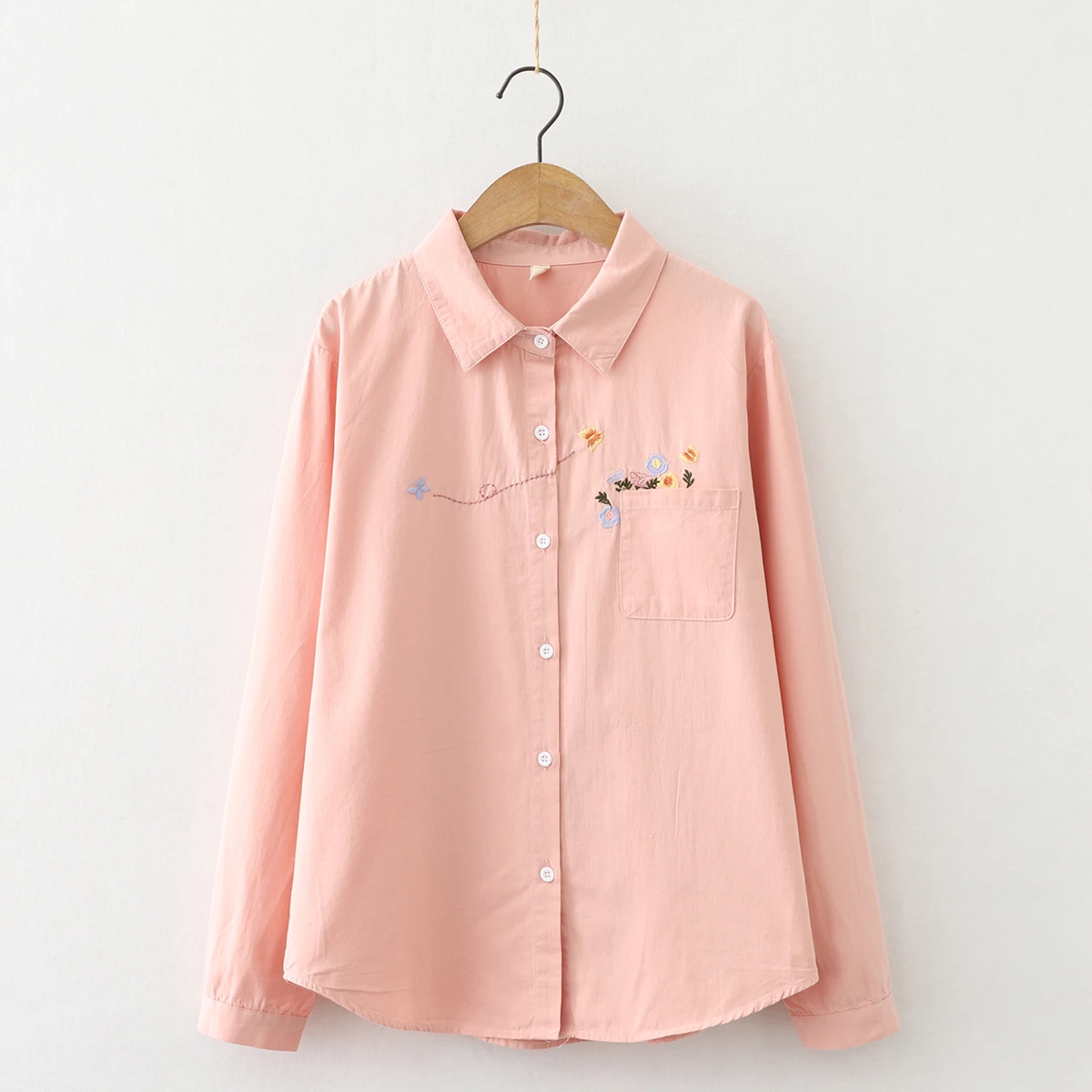 Новинка весны 2021 изящная женская рубашка с цветочной вышивкой топы свежая