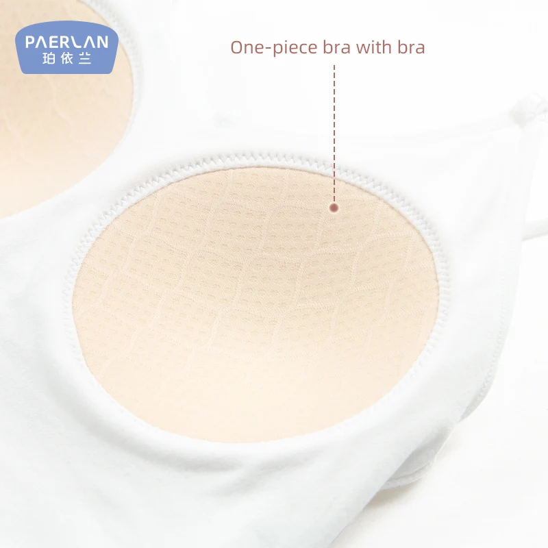 

PAERLAN White Sexy Bottoming with Chest Pad Without Wearing Underwear Push Up Women Bra Sport Underwear with Letter Panty
