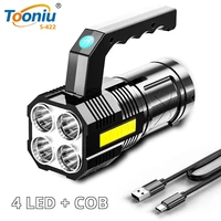 power led flashlights 4led outdoor lighting cob high hand lamp rechargeable flashlight powerful lantern torch torches portable
