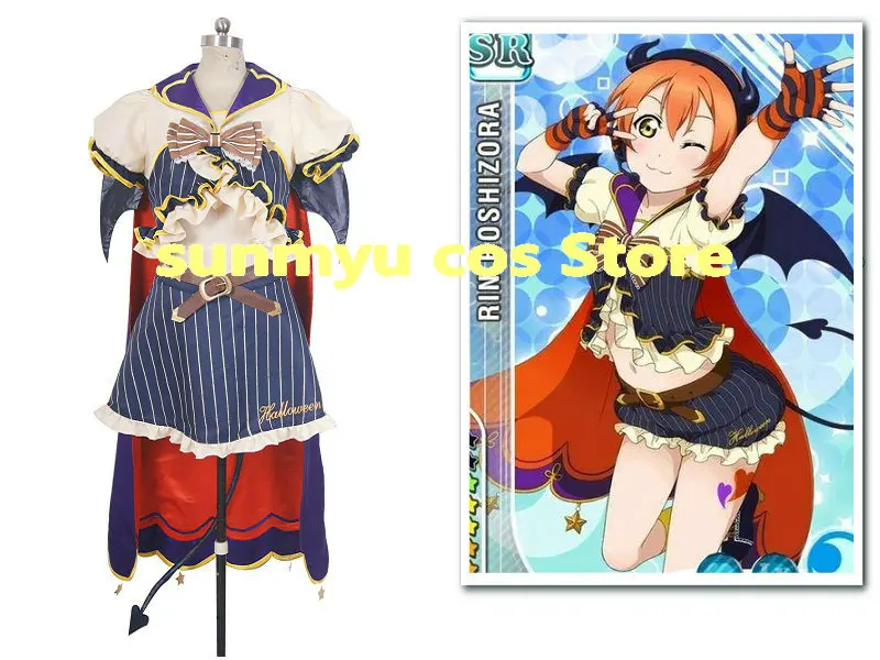 

Полноразмерный костюм для косплея на Хэллоуин «Love Live!Rin Hoshizora», Индивидуальный размер, Хэллоуин, оптовая продажа, хорошее качество