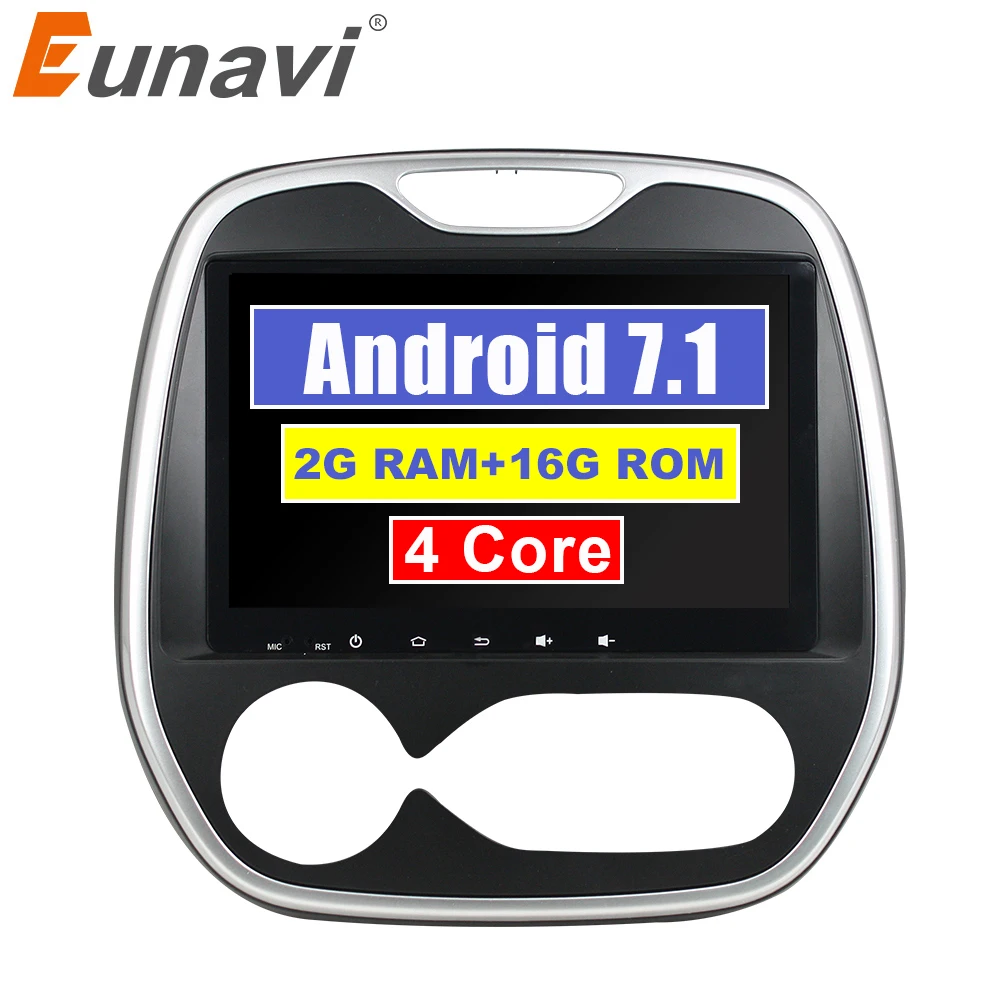 Eunavi One 1 Din 9 ''Android 7 автомобильный gps навигация радио стерео для Renault Capture MT AT 2016 Quad