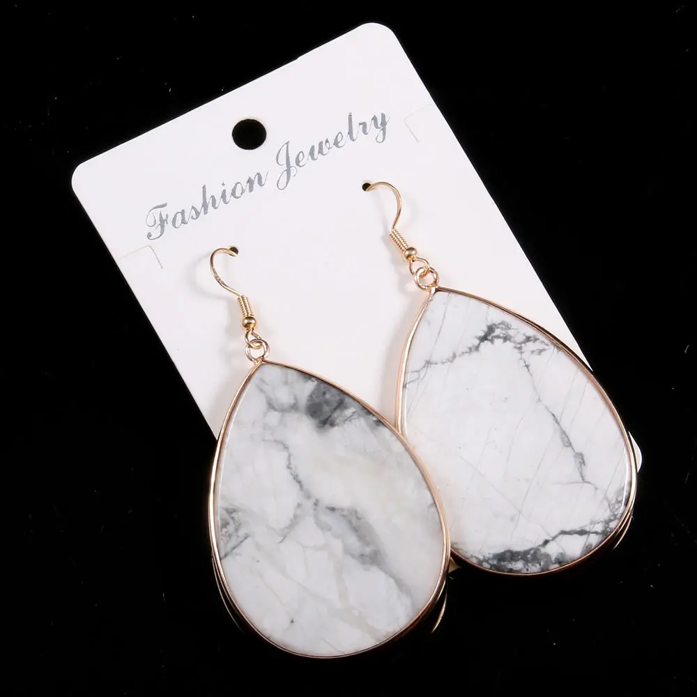 

Trendy Natural Semi-Precious Stone Earring Temperament Dangle Long Lady Drop Earrings for Women Fine Jewelry Size 37x56mm