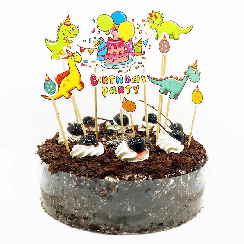 Динозавр вечерние принадлежности динозавр торт Toppers шары тату Наклейка Декор