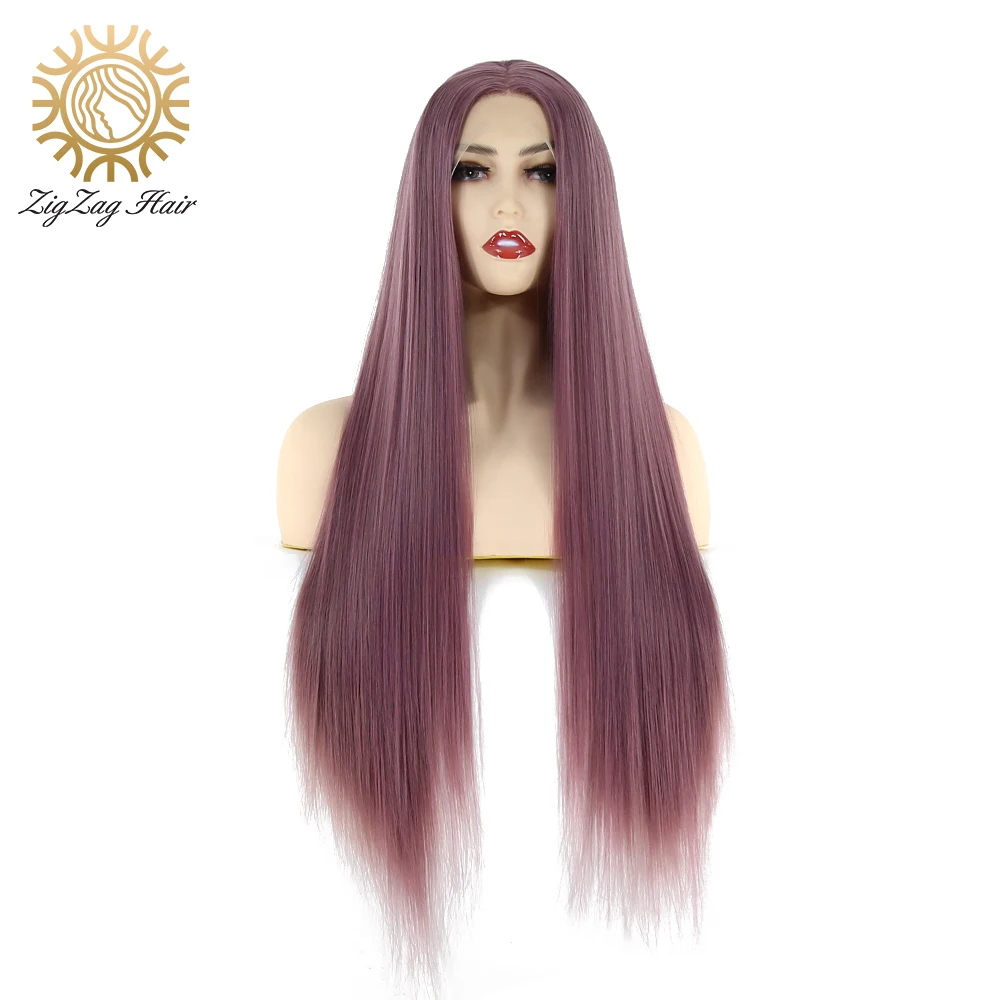 BTWTRY темно фиолетовые синтетические кружевные передние парики для женщин длинные