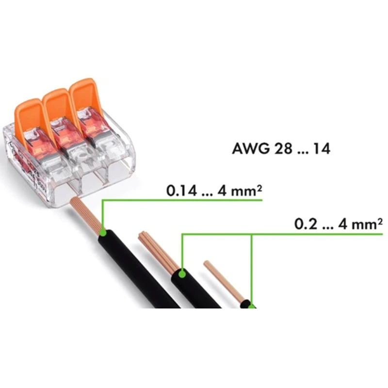 

30pcs 221-413 wire butt joint connector quick insulation terminal cable terminal 449C