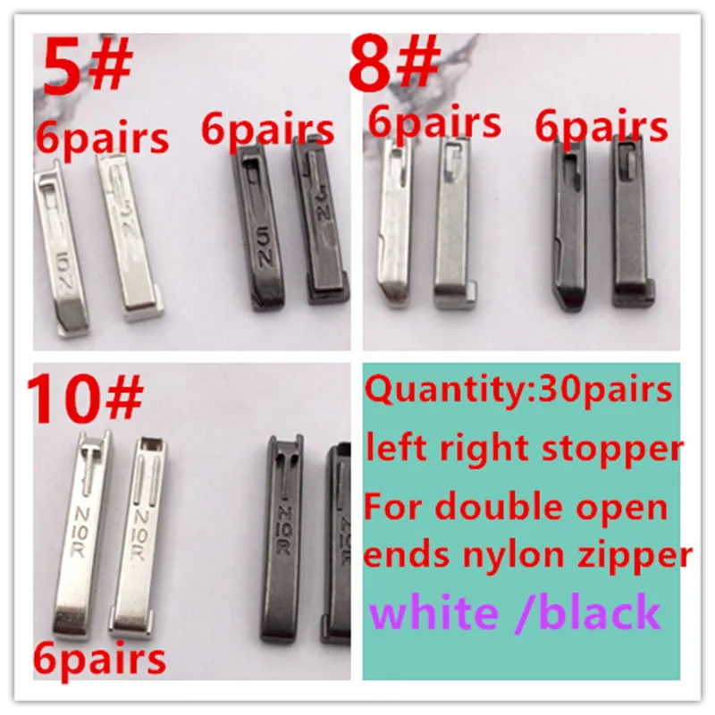30 пар/лот 5 #8 #10 # серебристый черный смешанный левый правый вставка застежка молния пробка для двух открытых