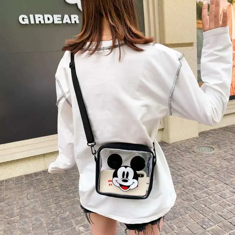 

Messenger Bag Women PurseDisney 2021 New Fashion New Transparent Bag Mickey Smiley Face Small Daisy All-match Casual