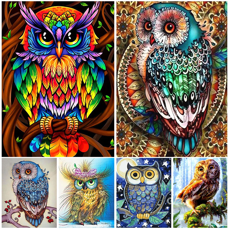

5D DIY Diamond Painting Animal Owl Rhinestone Picture Full Square/Round Diamond Embroidery Mosaic Handmade Home Decoration Gift