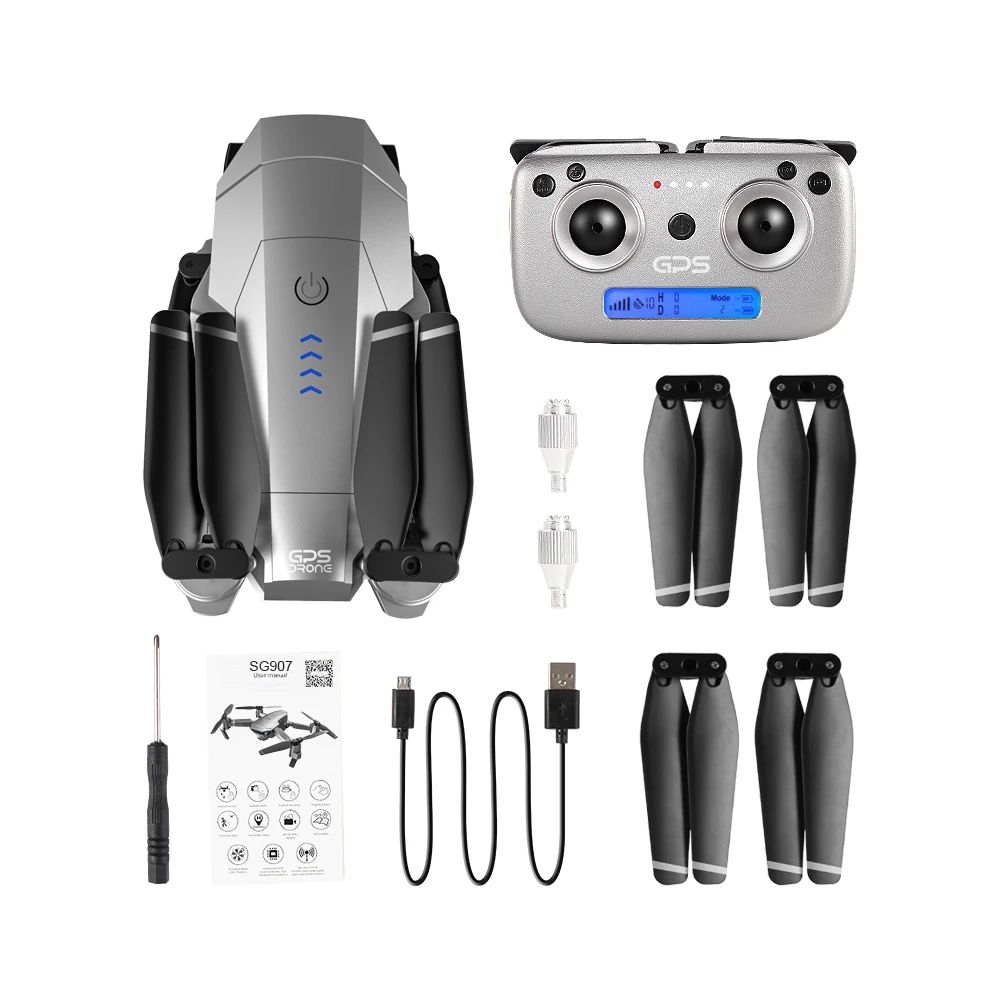 

SG907 Quadcopter GPS Drone with 4K HD Dual Camera Wide Angle Anti-shake WIFI FPV RC Foldable Drones Professional GPS Follow Me