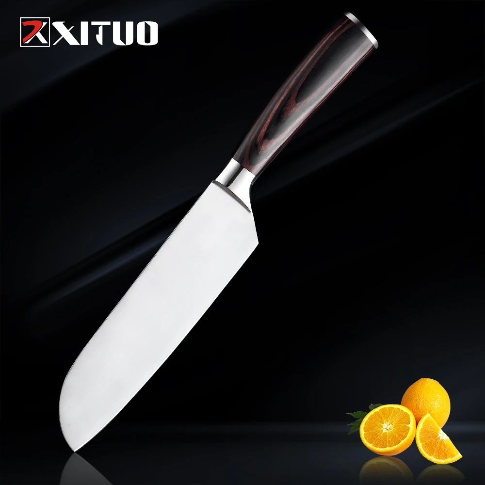 Профессиональные поварские ножи XITUO японские сантоку из нержавеющей стали для
