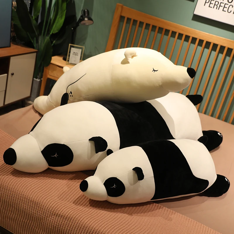 

Nice 1pc 70cm-120cm Cute Lying Polar Bear & Panda Plush Toys Lovely Animal Stuffed Soft Dolls Pillow for Children Birthday Gifts