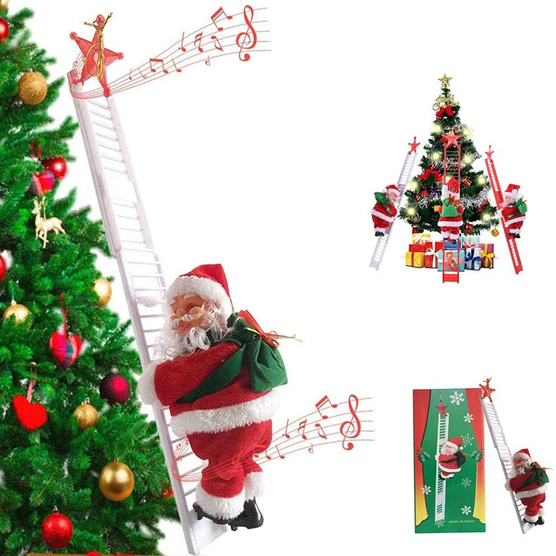 Decoraci&oacute;n navide&ntilde;a de Pap&aacute; Noel, escalera el&eacute;ctrica para escalar, cuentas, regalos de Navidad para ni&ntilde;os, Juguetes-3