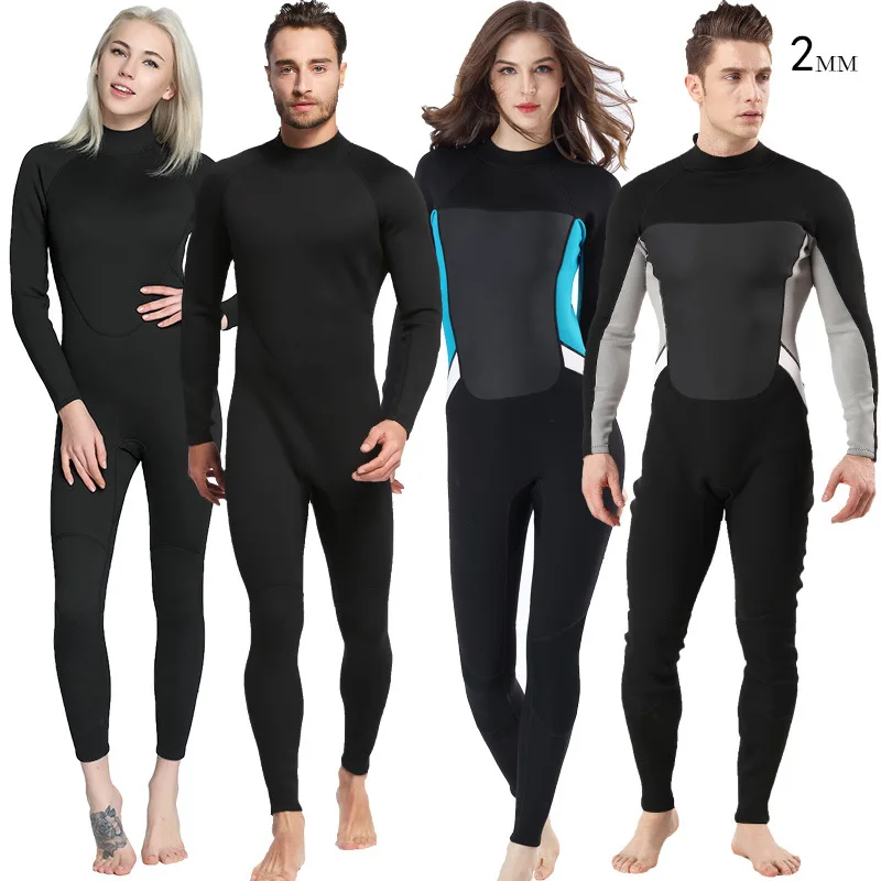 2MM Neoprene wetsuit one-piece wetsuit Diving suit men & women Spearfishing snorkeling surfing wetsuit winter thermal swimsuit