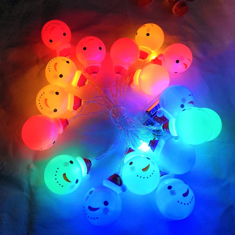 200/300 см Красочный светодиодный гирлянды Снеговик Санта-Фея огни наружные