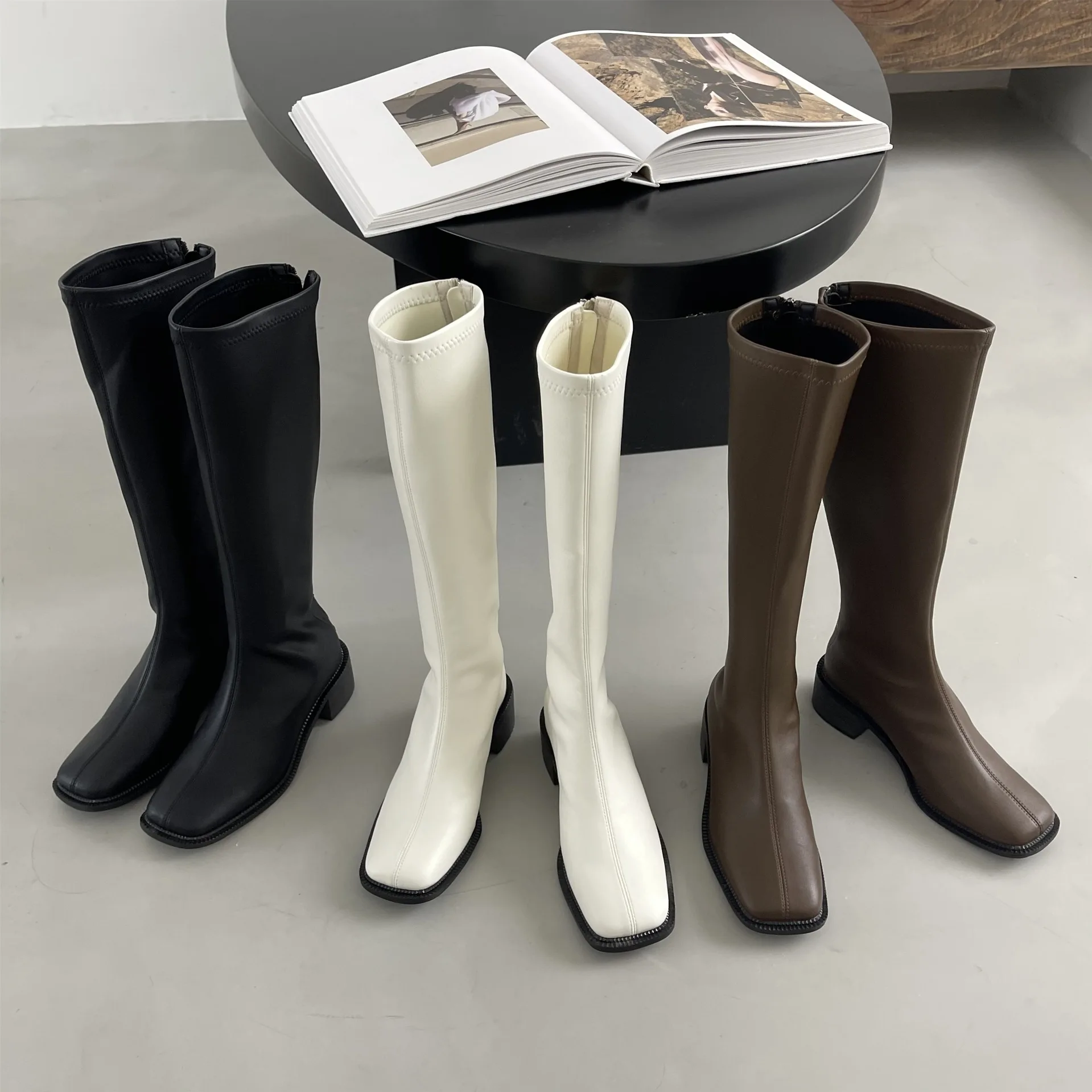 

Женские резиновые сапоги на молнии, роскошные дизайнерские привлекательные пуанты на высоком каблуке, модные ботфорты для дождя