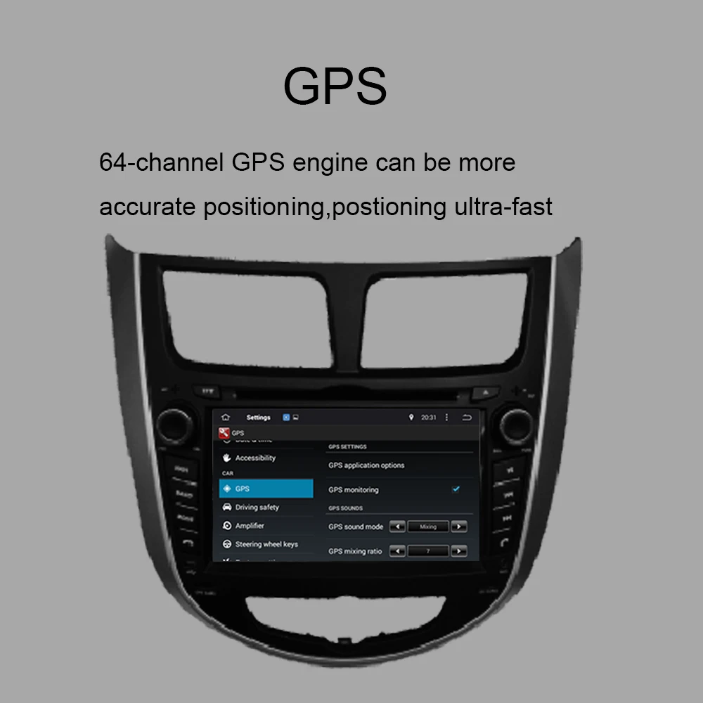 Автомобильная GPS-навигация для хэтчбека Hyundai Verna/Accent/Solaris/Grand Avega/Accent Blue/Accent WIT Hatchback