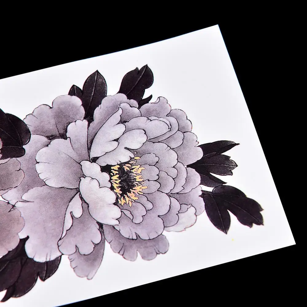 Искусственная Временная тату-наклейка Китай пион цветок руки водонепроницаемый