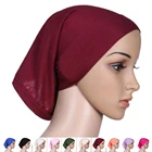 Мусульманский мусульманский шарф из женский платок на голову хлопка, стрейчевый хиджаб, повязка на голову, шапка, шаль, шарф, внутренняя часть повязка на голову, берет