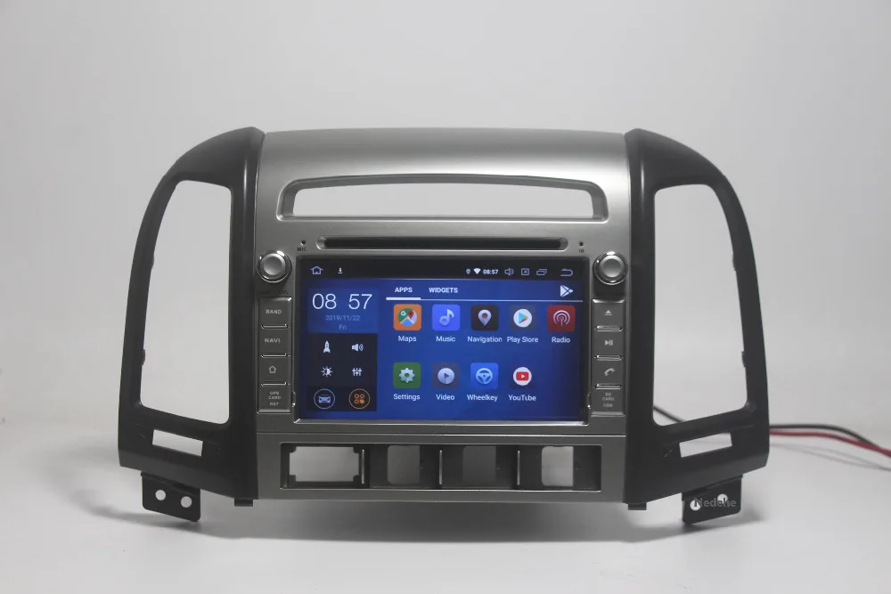 2din 1024*600 Восьмиядерный 4G Android 9,0 автомобильный Радио DVD gps для hyundai Santa Fe 2006-2012 головное устройство радио Cessette рекордер BT карта