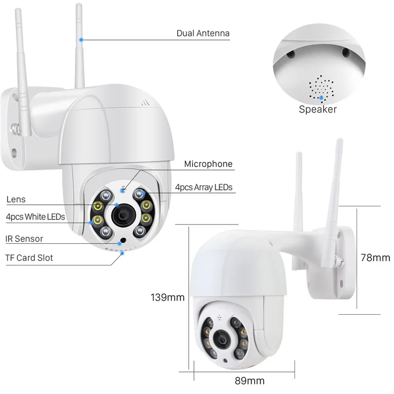 IP-камера QZT 5 Мп PTZ Wi-Fi ночное видение | Безопасность и защита