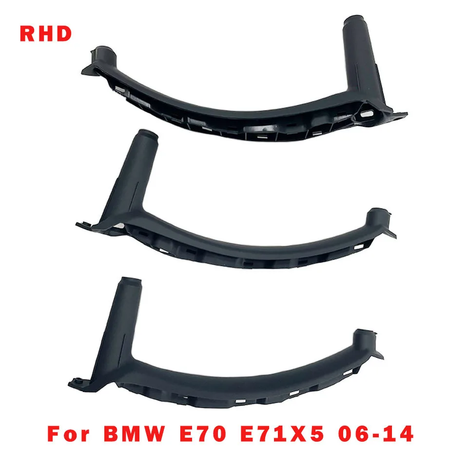 

3PCS RHD Car Left Right Interior Door Armrest Handle Inner Panel Pull Trim Cover Black For BMW X5 E70 E71 2006-2014