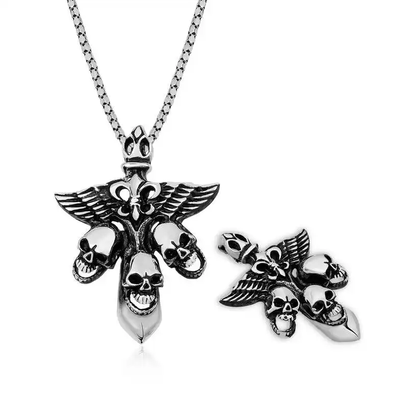 

Silverlina Silver Dry Head Male Necklace