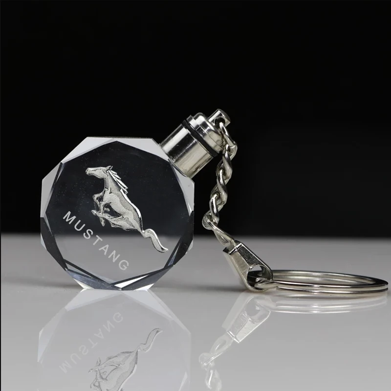 Брелок для ключей из хрустального стекла с цветными лампочками стайлинга