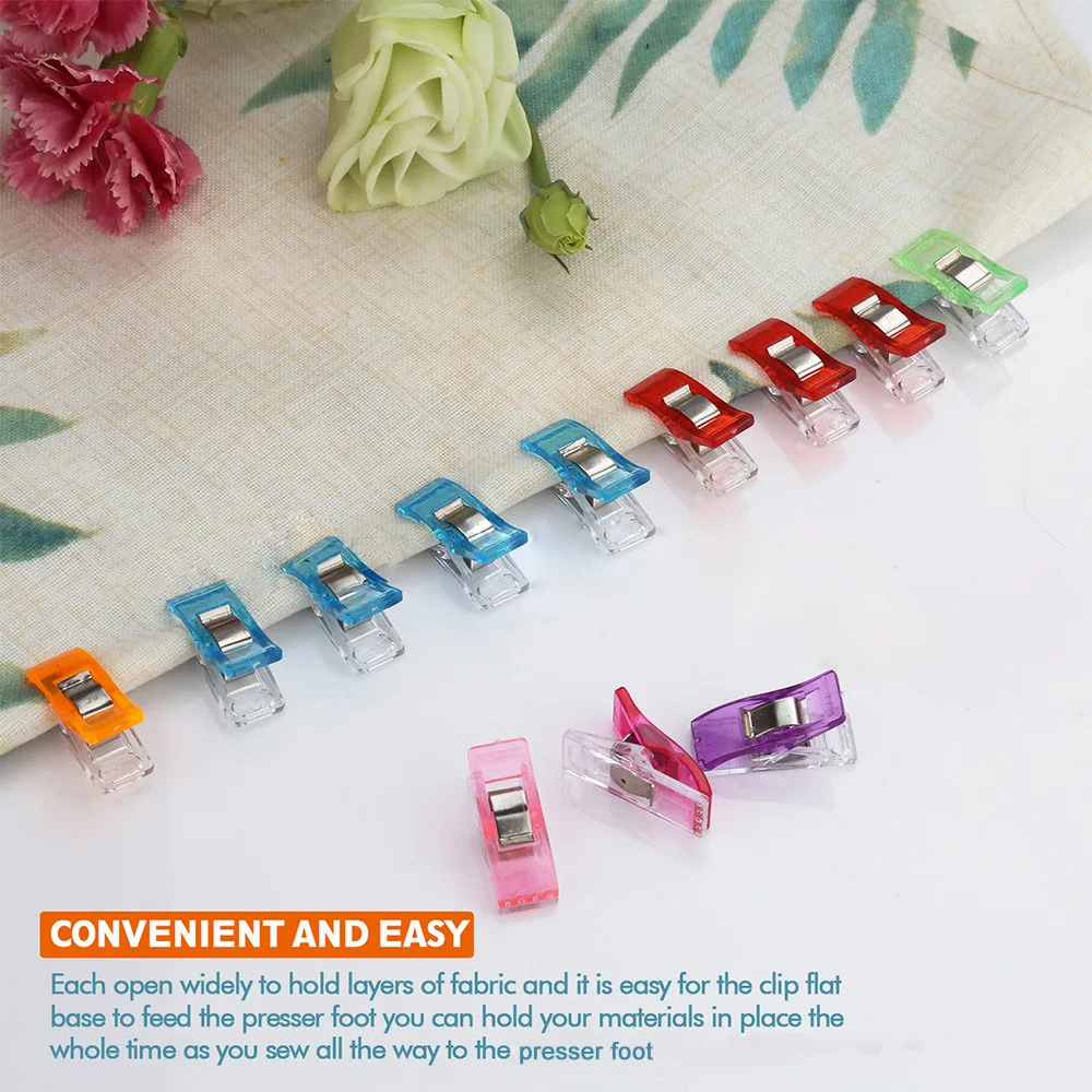 

10/20/50PCS Sewing Clips Plastic Clamps Quilting Crafting Crocheting Knitting Safety Clips Assorted Colors Binding Clips Papers
