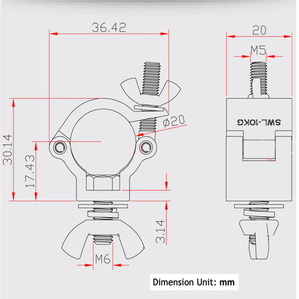 Зажим для сценического освещения O Clamp MINI360 22 фунта/10 кг алюминиевая зажим на ферму