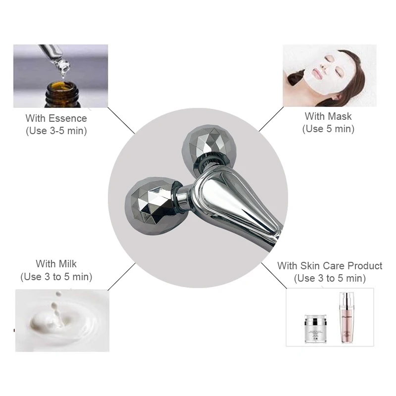 3D роликовый массажер лица лифтинг уход за кожей удаление морщин массаж тела