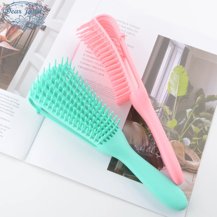 1 шт. зеленая/Розовая расческа для распутывания волос ярких цветов волшебная