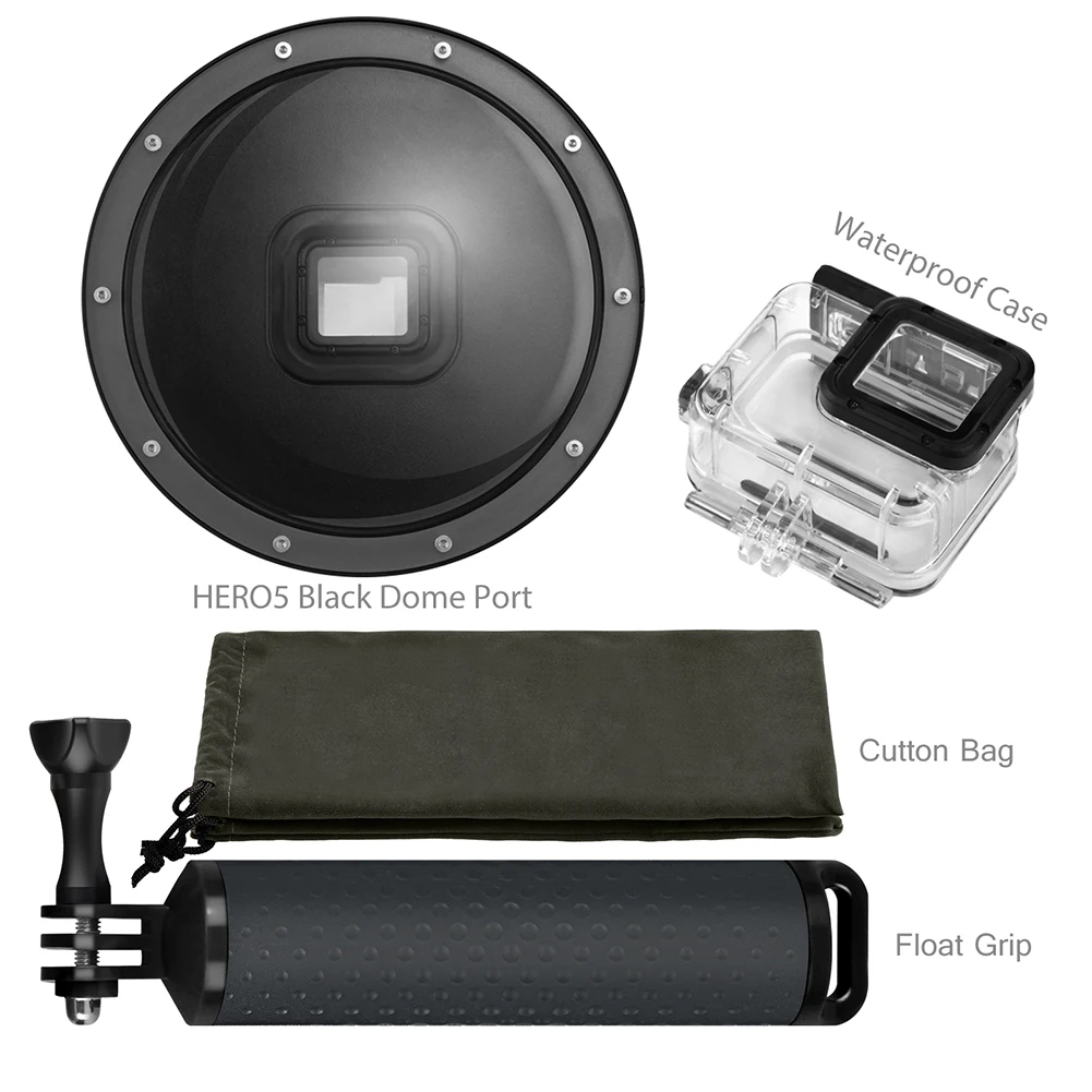 

Diving Fisheye Shooting Waterproof Cover Case Sunshade Lens Dome Underwater Dome Port with Float Grip for Hero 7 6 5 Accessory