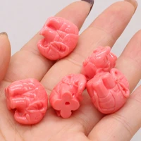 10pcs natural coral beads elephant shaped isolation beads for jewelry making diy necklace bracelet earrings accessory