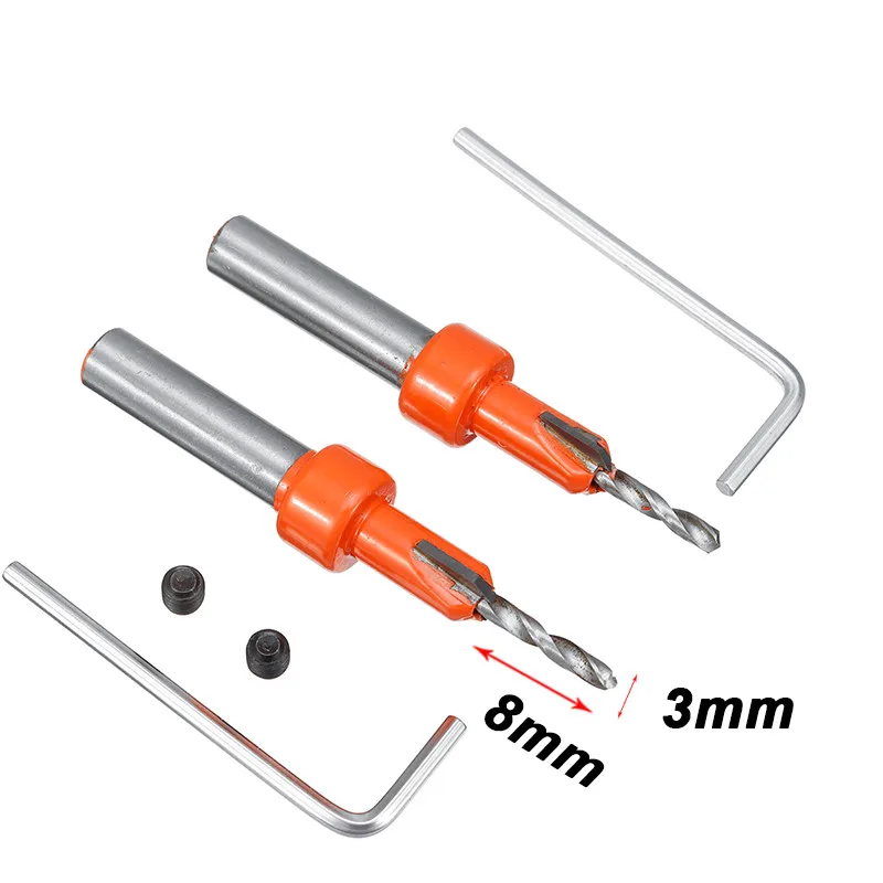 6 размер HSS развертка бит деревообрабатывающие шурупы фаски сверла для отверстий сверла для столешницы Круглый хвостовик деревообрабатывающий