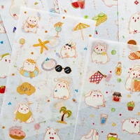 6 sheetspack cute rabbit family paper diy decortive stickers kids student handbook diary decoration