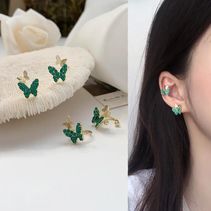 Тонкий и маленький набор алмазов цветов бабочек уха ногтей слуховая косточка