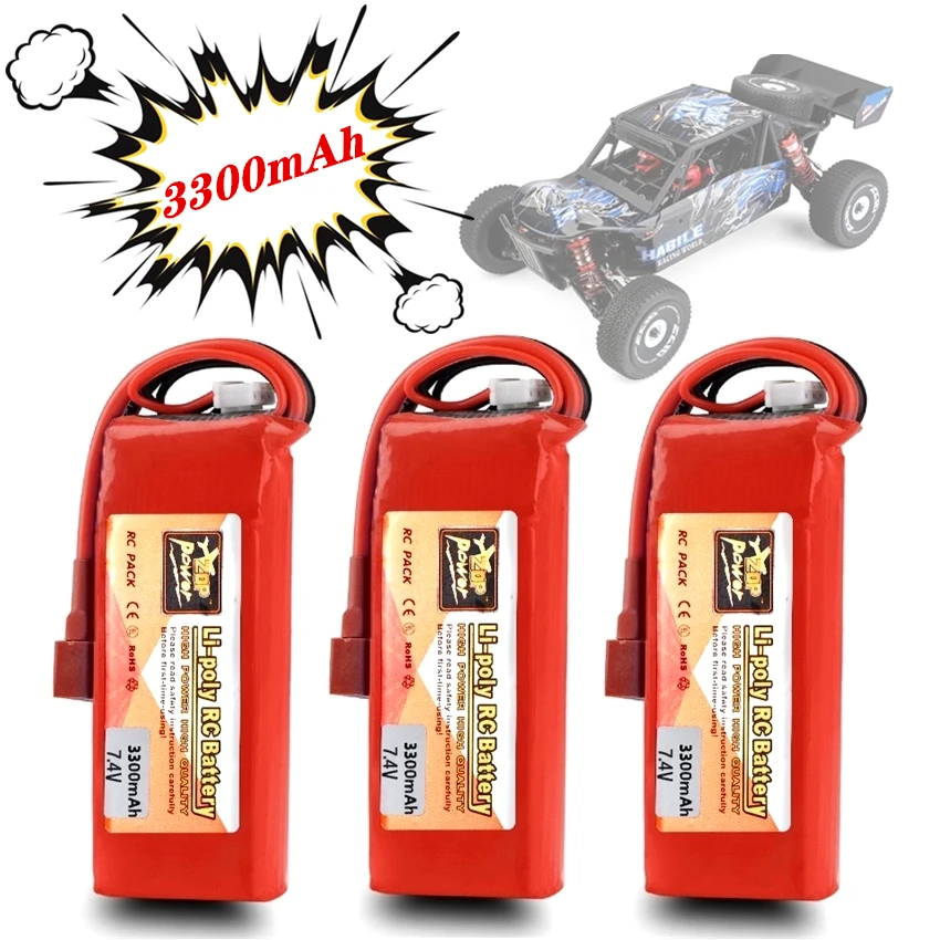Обновленный аккумулятор ZOP 100% емкость 3300 мАч 7 4 В Lipo батарея 2S для Wltoys 144001 124018 124019