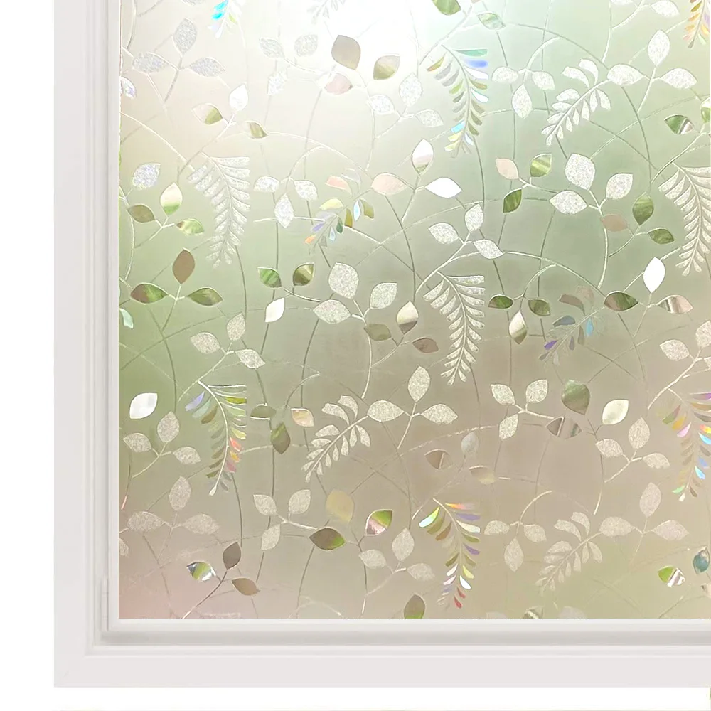 Декоративная пленка для окон BUNPIG витражная статическая самоклеящаяся Радужная