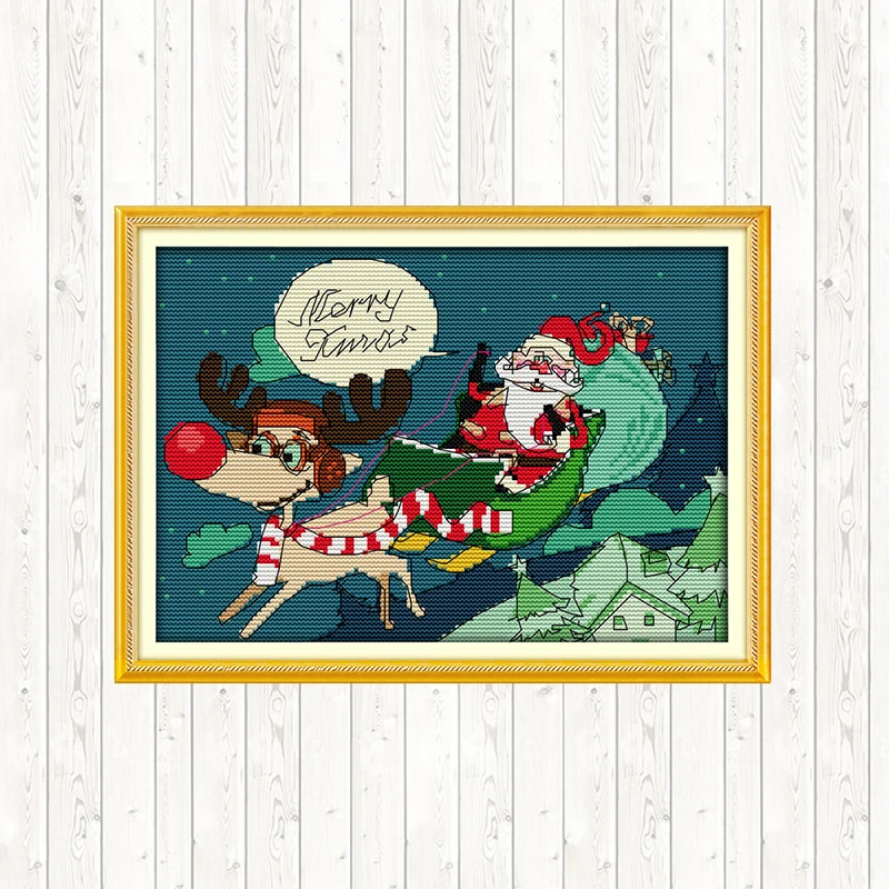 Счастливая семья рождественские наборы для вышивки крестиком рукоделие