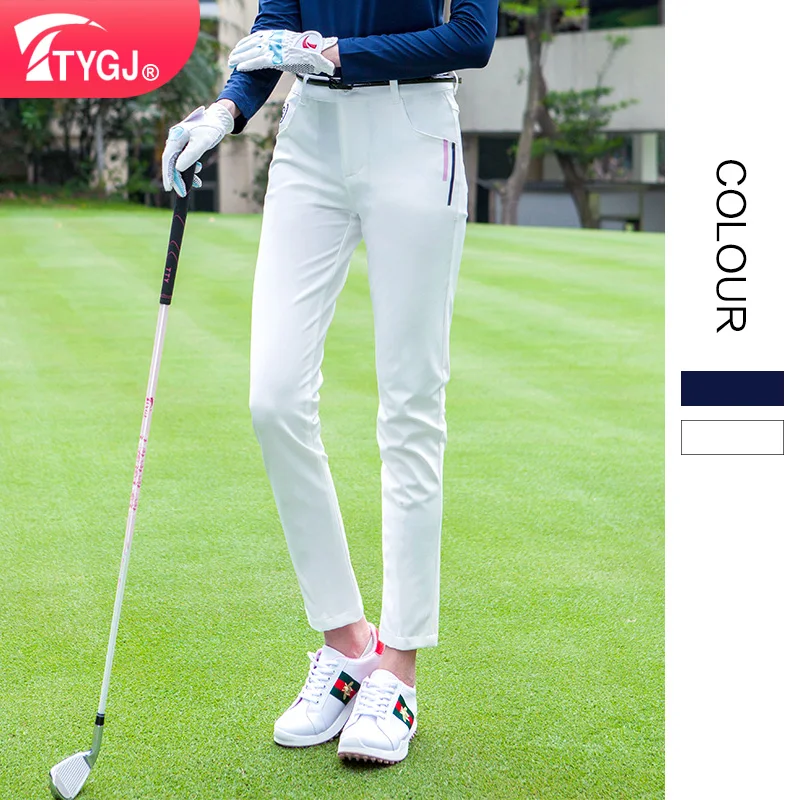 

TTYGJ Golf Pants for Womens Elasticity Sports Pants Golf Clothing Korean Style Pants Golf Trousers Summer Breathable Slim Pants