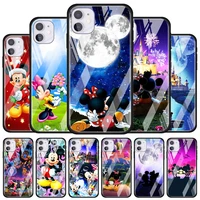 mickey minnie cute for apple iphone 12 pro max mini 11 pro xs max x xr 6s 6 7 8 plus luxury tempered glass phone case