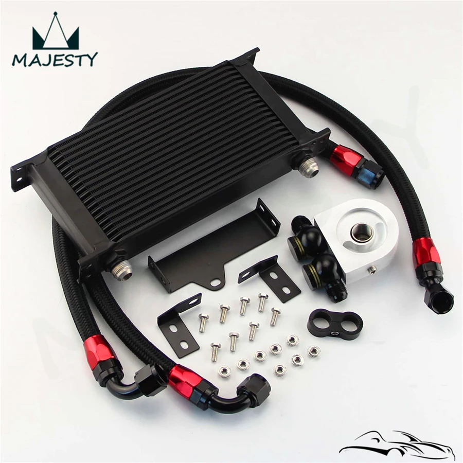 19 рядов масляный радиатор двигателя комплект с адаптером фильтра для WRX 06 07 EJ20 EJ25